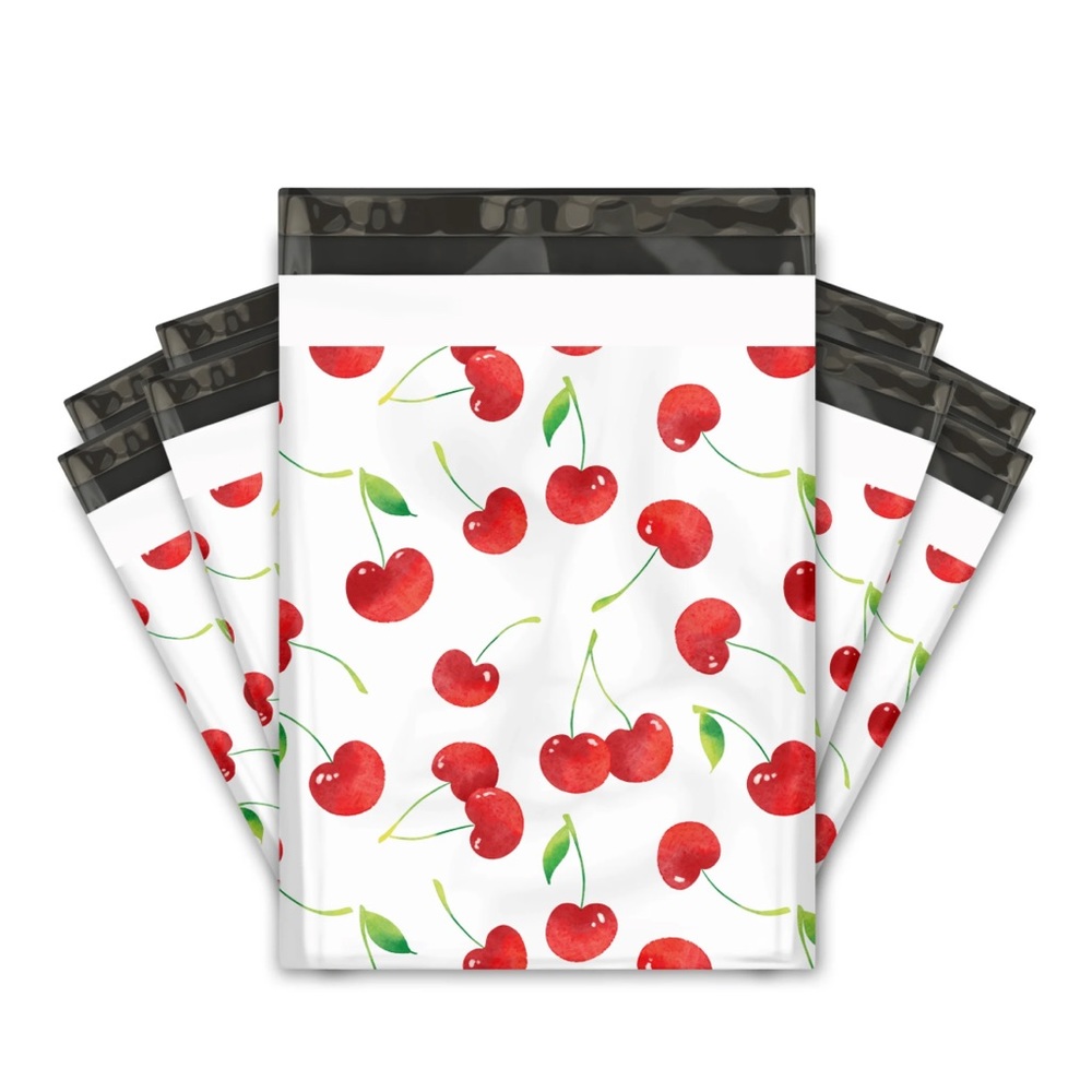 🍒 20 Red Cherries Poly Mailers 10 x 13 inch
